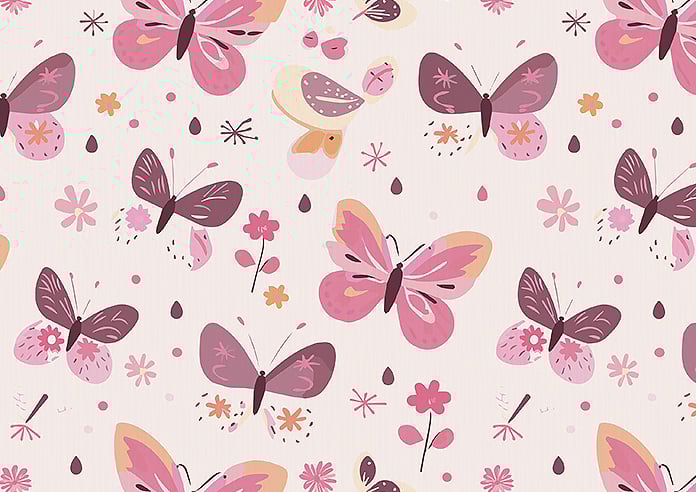 Butterfly Garden, Precious Pinks - Motorised Roman Blind - Image 7